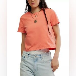 Free People. We the Free. Women's Everyday Cotton T-Shirt. Coral. Size Medium.